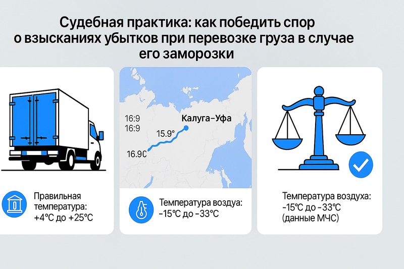 Судебная практика: как победить спор о взысканиях убытков при перевозке груза в случае его заморозки