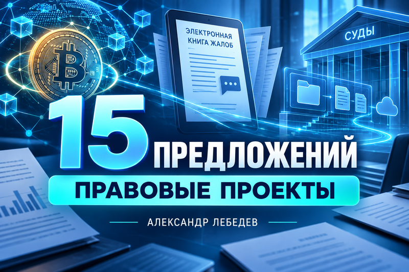 Правовые проекты: 15 поправок о цифровой валюте, электронные жалобы и доступ к мировым судам